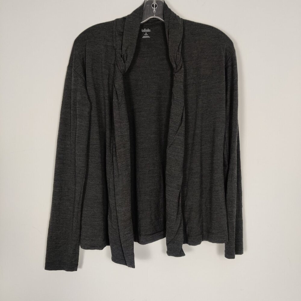 Icebreaker Women's Open Front Cardigan Size S Gray Merino Wool Knitwear Casual